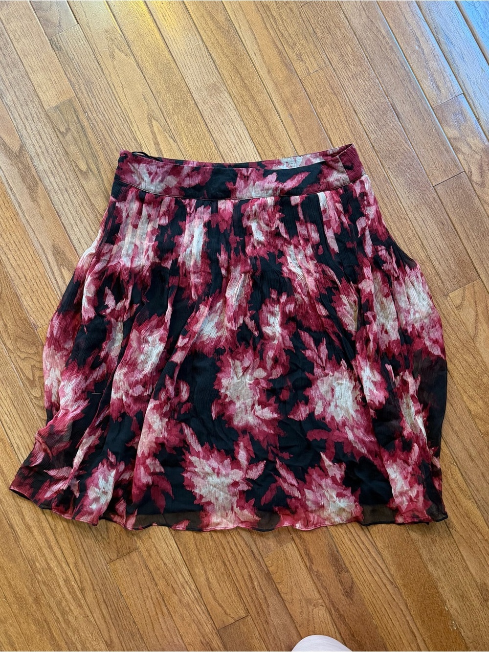 American Vintage Black with Burgundy & Cream Floral Skirt - Picture 3 of 3
